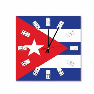 SQUARE CUBAN FLAG ACRYLIC WALL CLOCK | #14