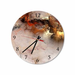 GOLD ABSTRACT CLOUDS ACRYLIC WALL CLOCK | #21