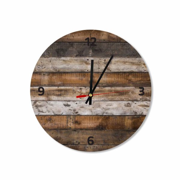 RUSTIC WOODEN BACKGROUND ACRYLIC WALL CLOCK | #35