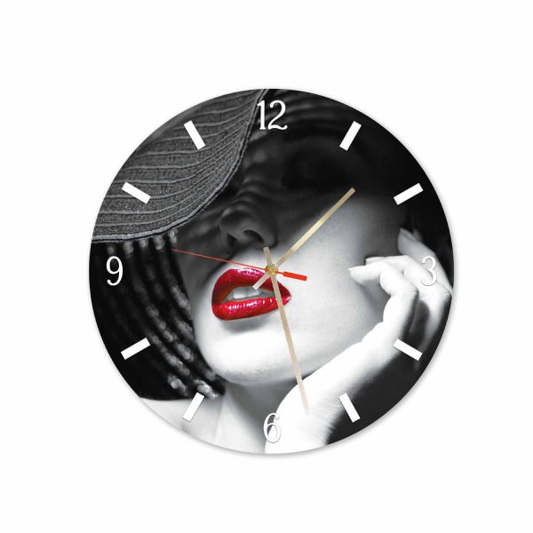 WOMAN WITH HAT ACRYLIC WALL CLOCK | #39