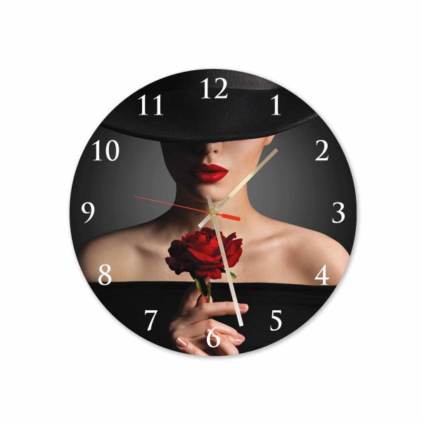 WOMEN WITH ROSE ACRYLIC WALL CLOCK | #52