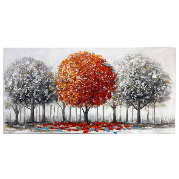 ALUMINUM CANVAS 3D EFFECT PAINTING RED TREE